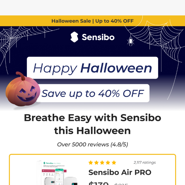 Breathe Better this Halloween with Sensibo's Frighteningly Good Discounts! 🍬