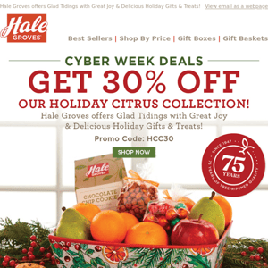 Get 30% Off our Holiday Citrus Collection - Cyber Week Deals