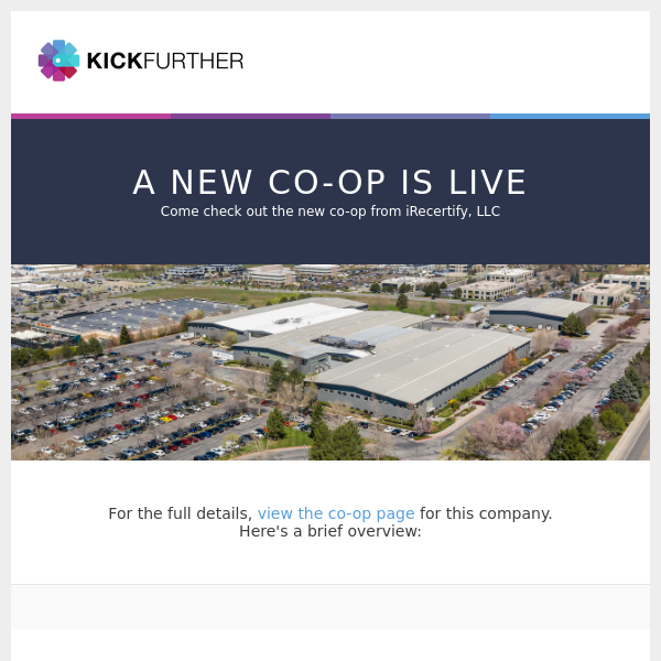 Co-Op Live: iRecertify, LLC is offering 6.49% profit in 5.9 months.