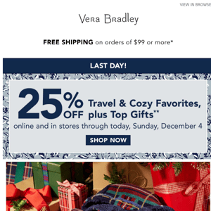 It’s time to take 25% off Top Gifts (plus Travel & Cozy, too!)
