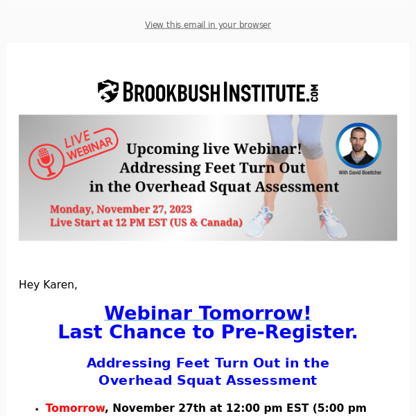 [WEBINAR TOMORROW] Overhead Squat Assessment: Feet Turn Out