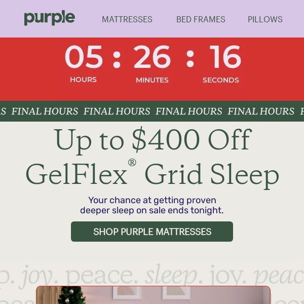 FINAL HOURS! Up to $400 off Mattresses