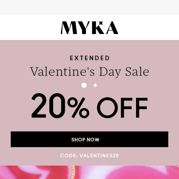 EXTENDED: 20% Off Valentine's Day Sale