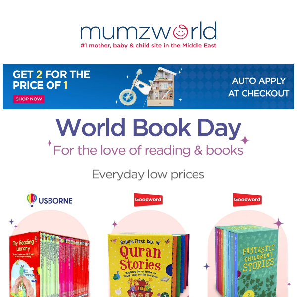 Mumzworld, يوم سعيد مع يوم الكتاب العالمي! 📚