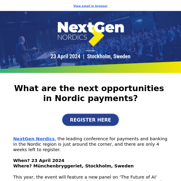 NextGen Nordics - 4 Weeks to go!