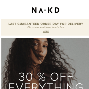 A Christmas gift — 30% off everything