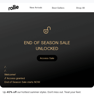 End of Season Sale starts NOW