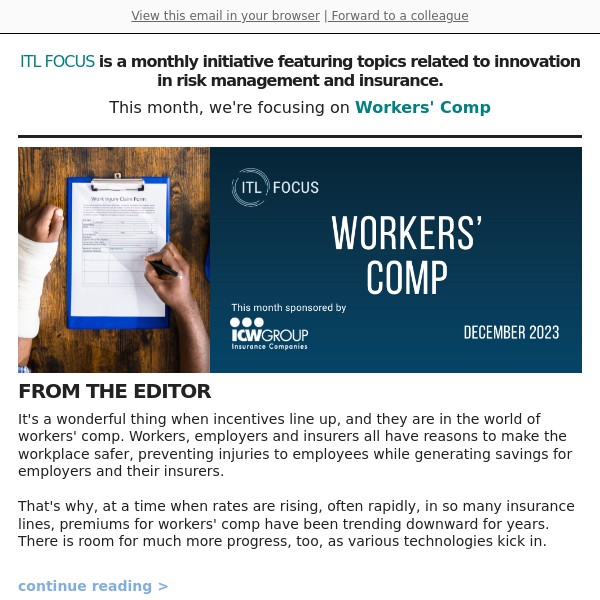 December FOCUS: Workers' Comp