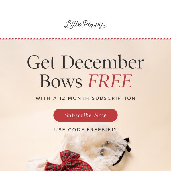 Open for FREE December bows! 🎁