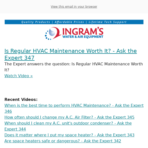New Video from Ingrams Water & Air