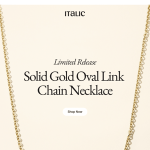 LIMITED: Solid Gold Oval Necklace