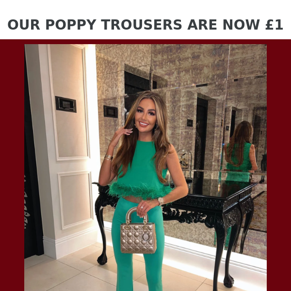 £1 SALE ON NOW! GRAB OUR FABULOUS GREEN HIGH WAISTED TROUSERS FOR £1