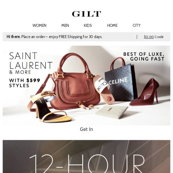 $599 Styles: Saint Laurent & More Luxe, Going Fast | 12-Hour Surprise Specials