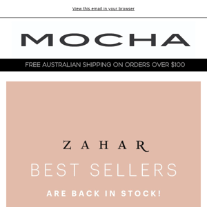 Zahar Best Sellers are back in stock!