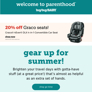 TODAY: get 20% off Graco!!