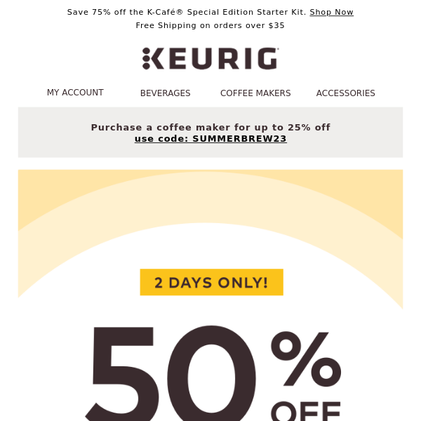 GOING FAST! 🚨 Save 50% in the Keurig Outlet