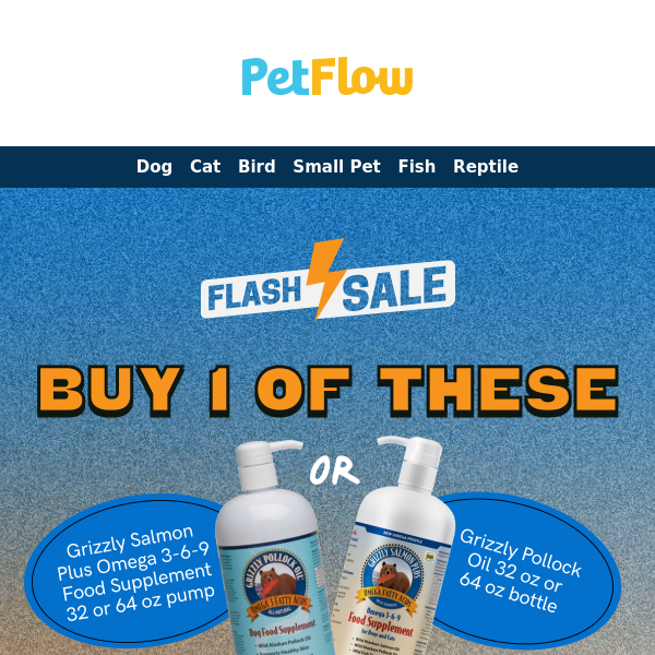 Flash Sale Alert! Grizzly Omega Rich Supplements for Pets + Free Algal Plus 🌟