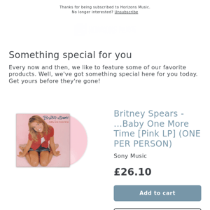 LIMITED! LAST COPIES! BRITNEY SPEARS COLOURED REPRESSES