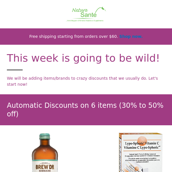 Crazy promotions this week! - Nature Sante