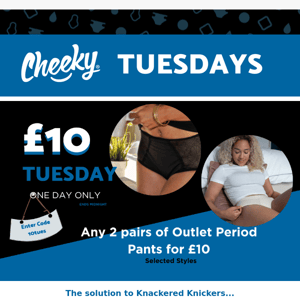 £10 Tues: TWO pairs of pants from our Outlet! Grab a bargain today!