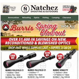 Over $1,600 in Savings with the Burris Spring Blowout!