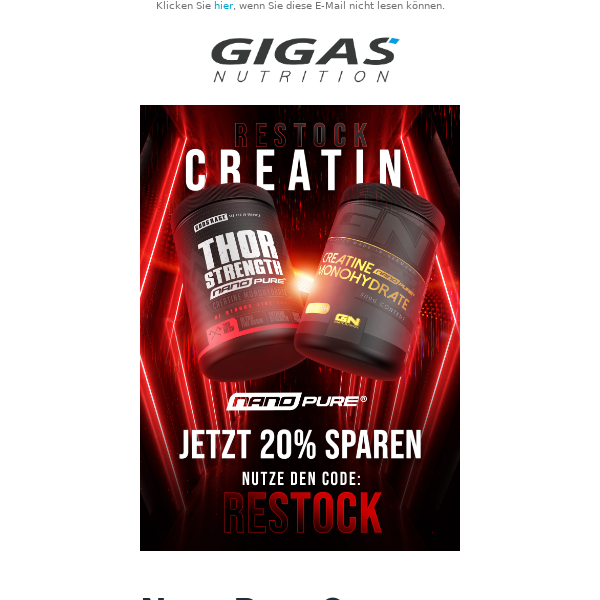 ⚡CREATIN RESTOCK! 20% auf ALLE Produkte! Jetzt zuschlagen und das beliebteste Supplement aller Zeiten besorgen!