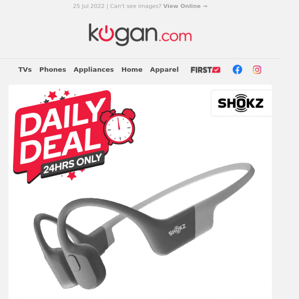 Daily Deal: Shokz OpenRun Wireless Headphones (Grey) $189 (Rising to $209 Tonight) - Beat the Clock, 24HRS only!