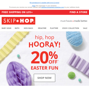 Hippity-Hoppity! 20% OFF* Easter Fun Is ON! 🐰🥕