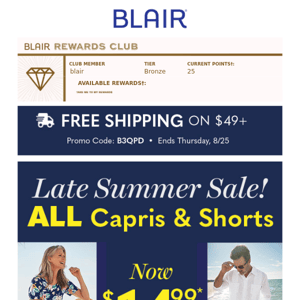 Tag it & Bag it: $14.99 ALL Capris & Shorts!