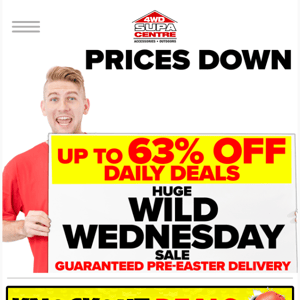 ‼️PRICES DOWN‼️Up to 63% OFF Daily Deals - Huge Wild Wednesday Sale - Guaranteed Pre-Easter Delivery