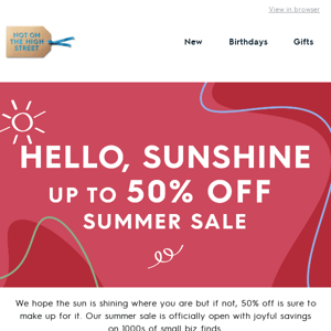 Not On The High Street, summer sale starts NOW