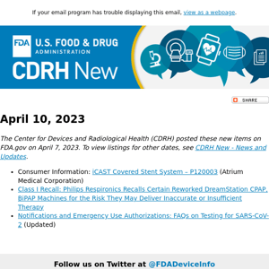 CDRH New - April 10, 2023