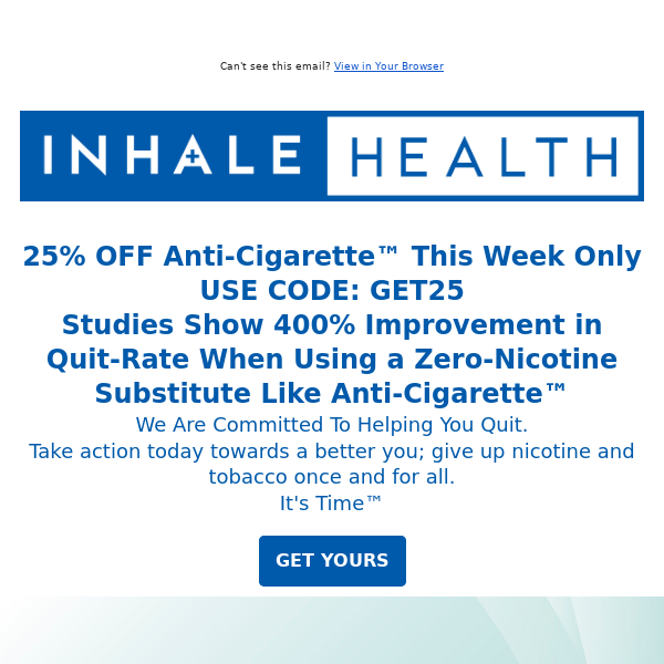 Inhale Health Anti-Cigarette™ - Save 25% for a Limited Time