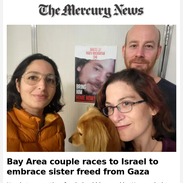 News Alert: Bay Area couple races to Israel to embrace sister freed from Gaza