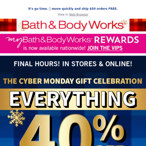 final hours: you *can't* miss the Cyber Monday 40% off sale!