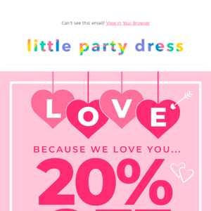 ❤️ 20% off EVERYTHING*. Ends tonight. ❤️