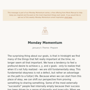 Monday Momentum - Start From 'Okay'