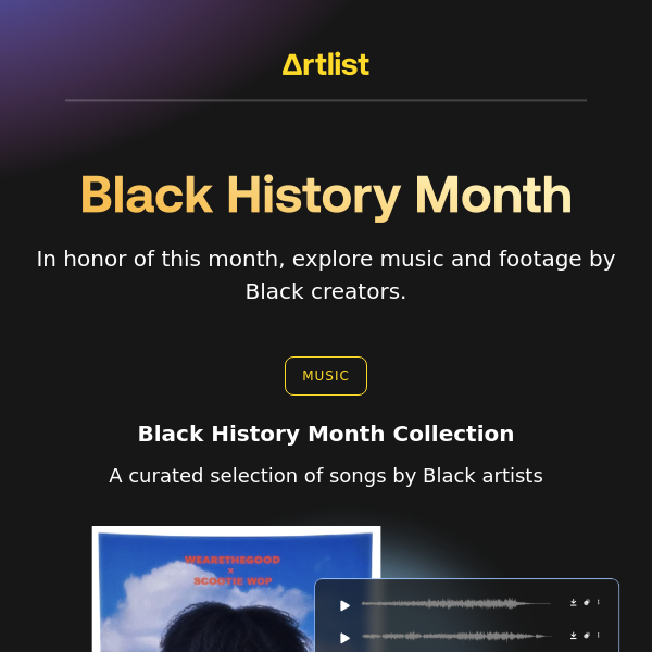 Artlist.io, celebrate Black History Month with curated collections