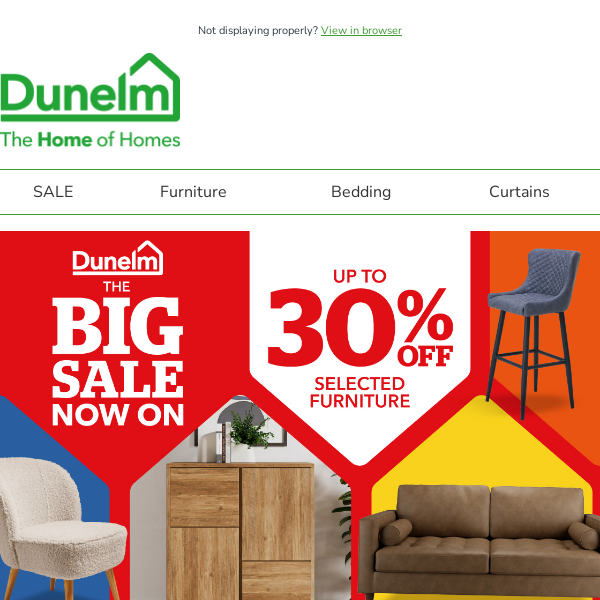 Save up to 30% on selected furniture