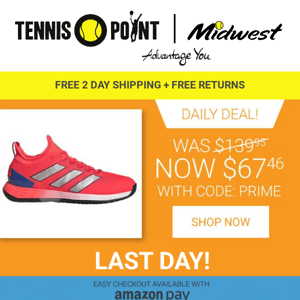 FINAL HOURS! EXTRA 25% OFF!🎾