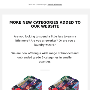 Even more new categories on the site