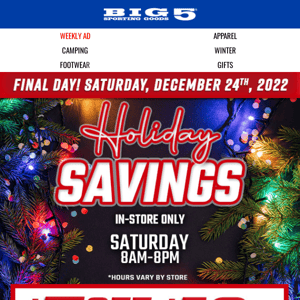 Final Day 🎁 $5 Off $10 🎁 In-Store Savings