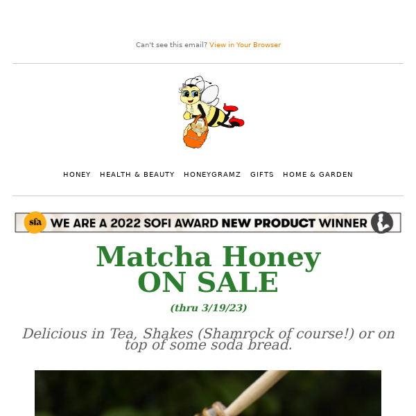 ☘️ Save on Matcha Honey for St Patrick's Day 🐝