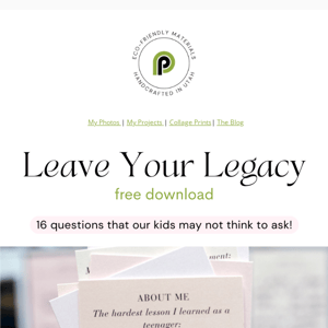 16 Questions to Leave your Legacy as a Mom