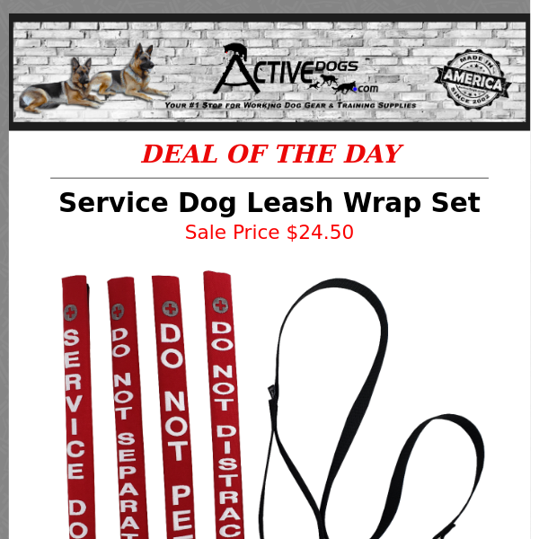 Service Dog Leash Wrap Set - Daily Deal