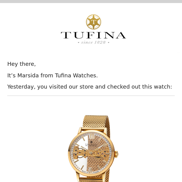 Tufina Watches - Latest Emails, Sales & Deals