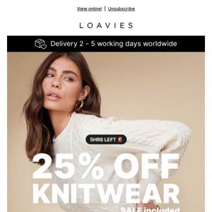 ⏰ 25% OFF knitwear - 5HRS LEFT ⏰