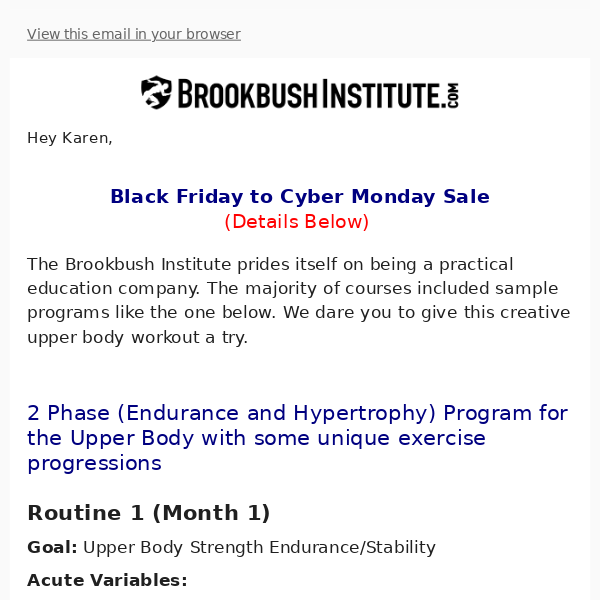 Join Brookbush Institute and get Sample Programs!