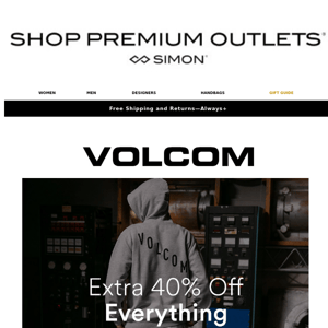 Athleta: Extra 30% Off | Volcom: Extra 40% Off Everything