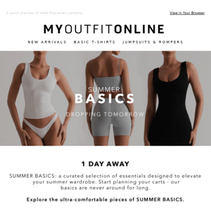 DROPPING TOMORROW: SUMMER BASICS